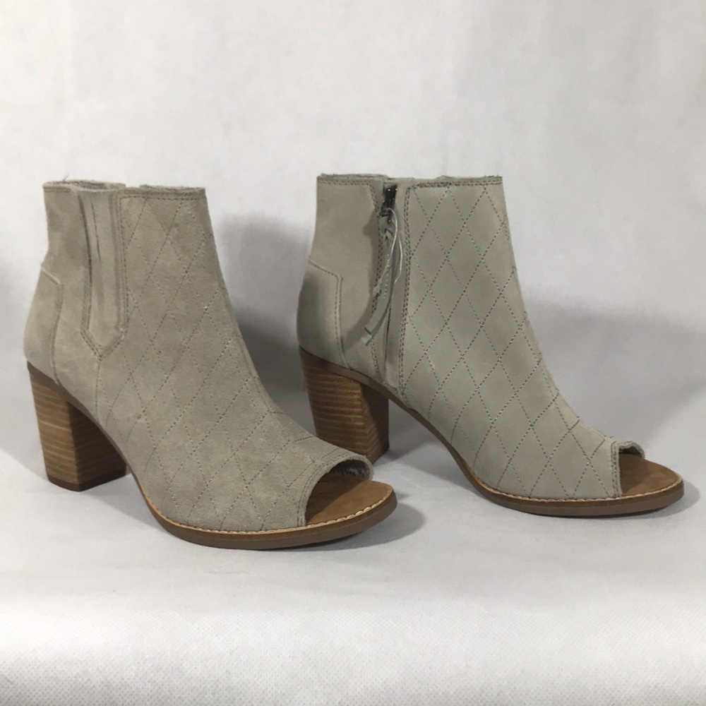 TOMS Majorca High Rise Booties Peep Toe BRAND NEW